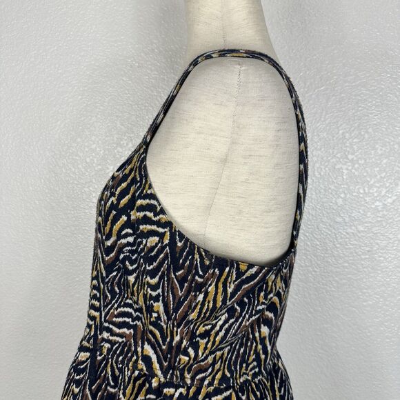Anthropologie Top Women Medium Jaime Animal Print Peplum Tank Boho Indie - Picture 7 of 14